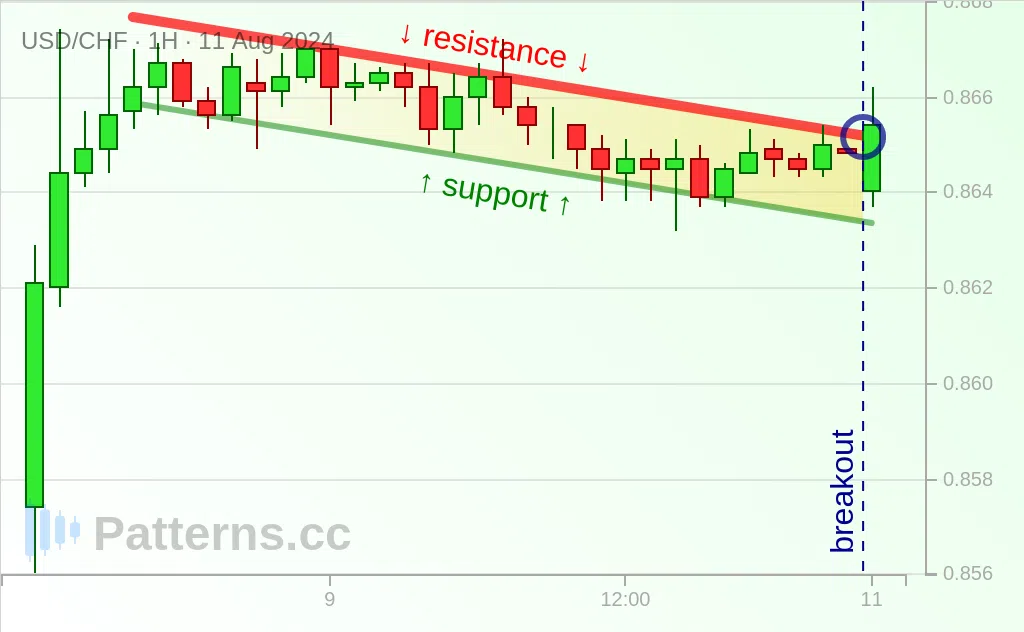 USD/CHF: Bullish Flag 08/11/2024