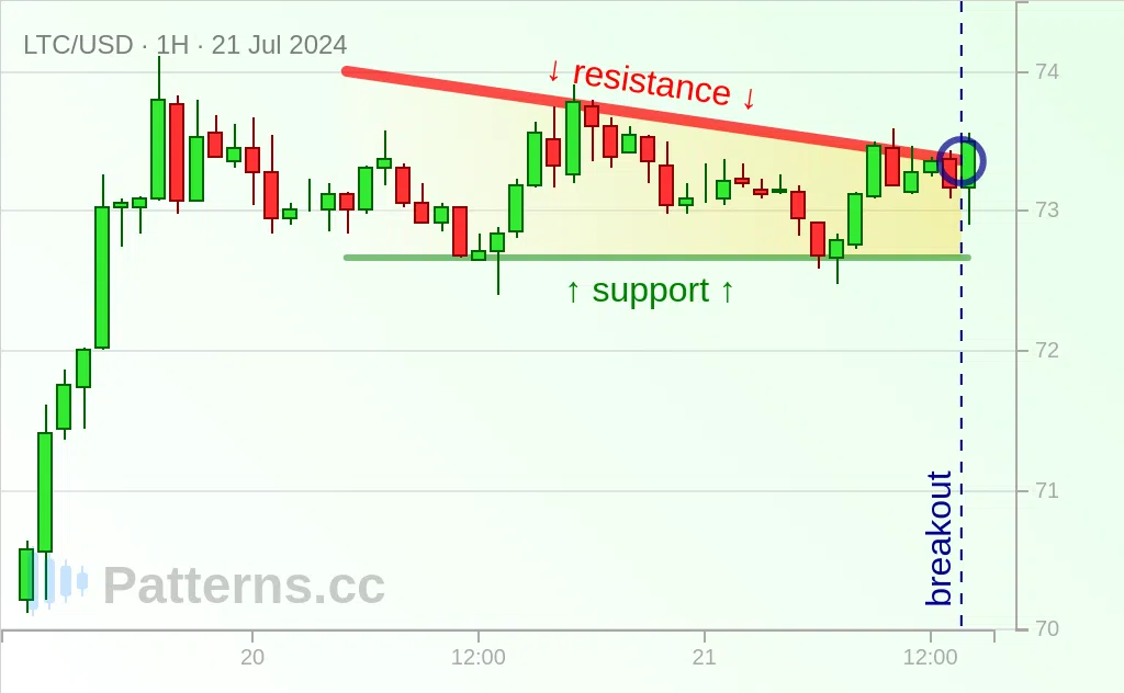 Litecoin: Absteigendes Dreieck 21.07.2024