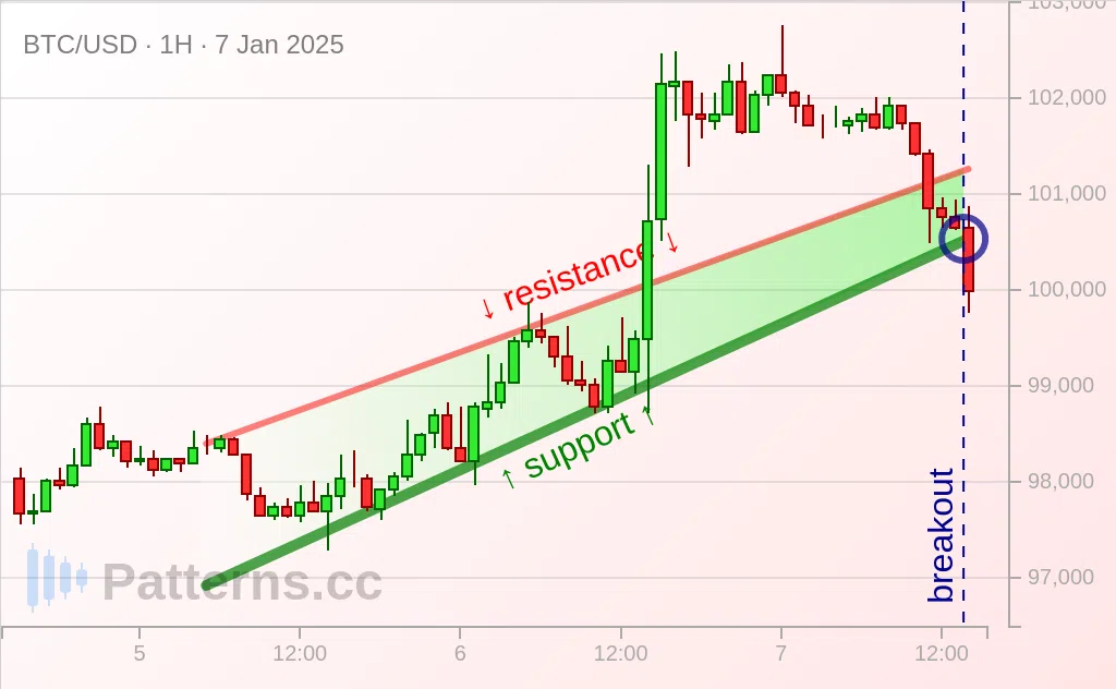 Bitcoin: Rising Wedge 01/07/2025