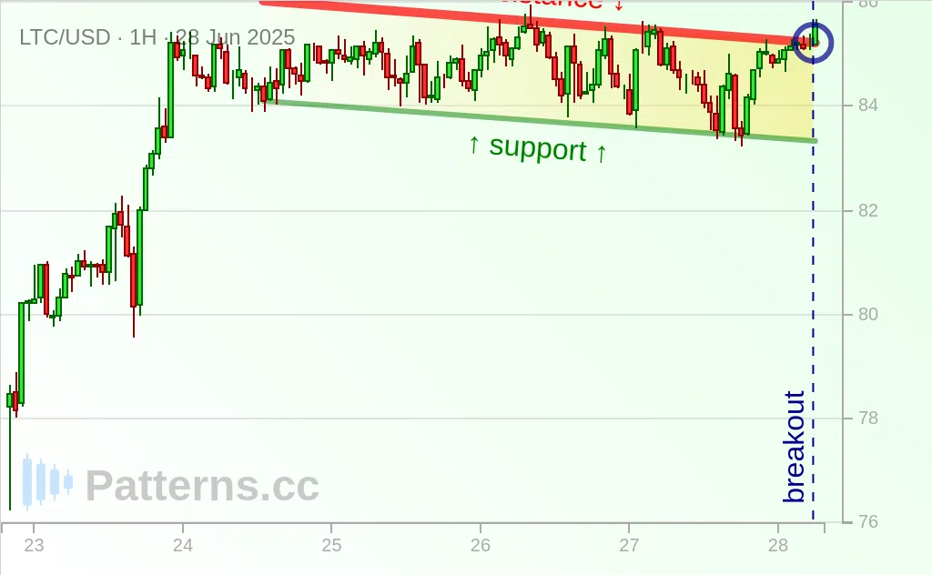 Litecoin: Bullish Flag 06/28/2025