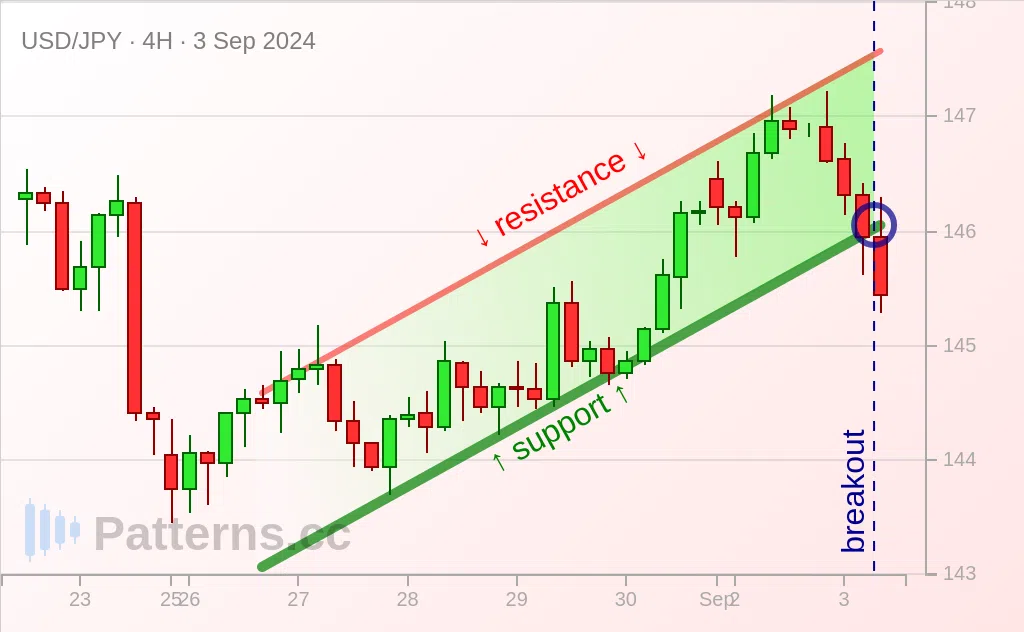 USD/JPY: Bärische Flagge 03.09.2024