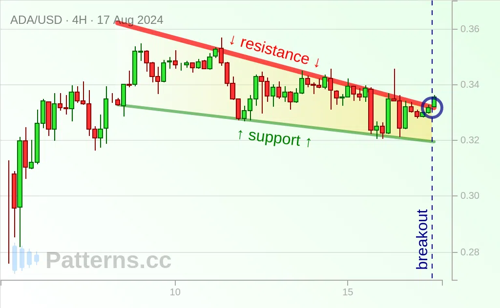 Cardano: Falling Wedge 08/17/2024