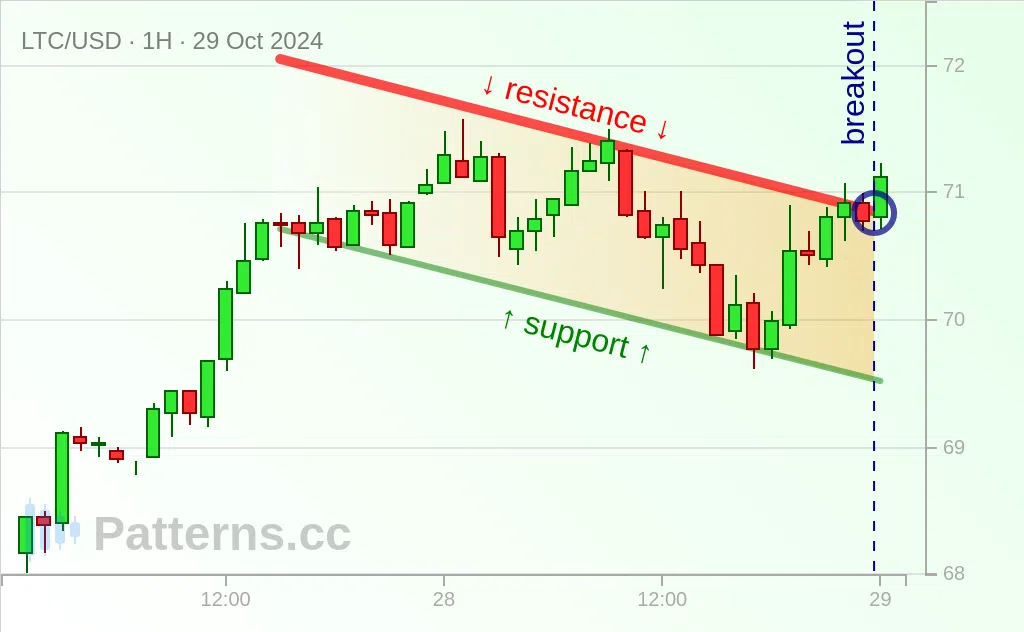 Litecoin: Bandera alcista 29/10/2024