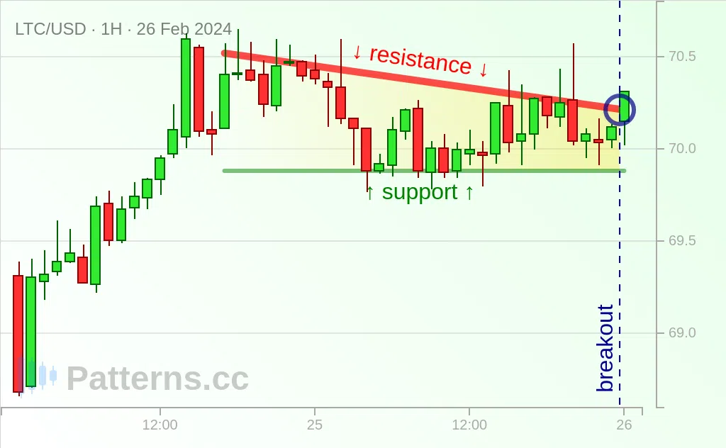 Litecoin: Descending Triangle 02/26/2024