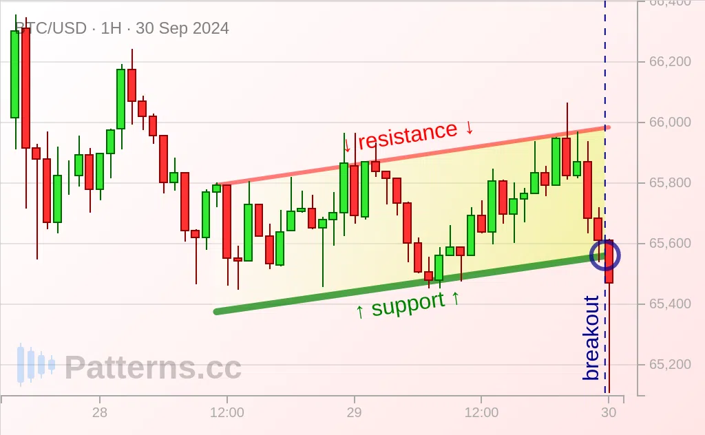 Bitcoin: Drapeau baissier 30 sep. 2024